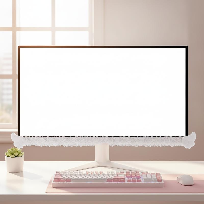Setup Desk Monitor - 부드러운 천으로 만든 천사 날개 장식이