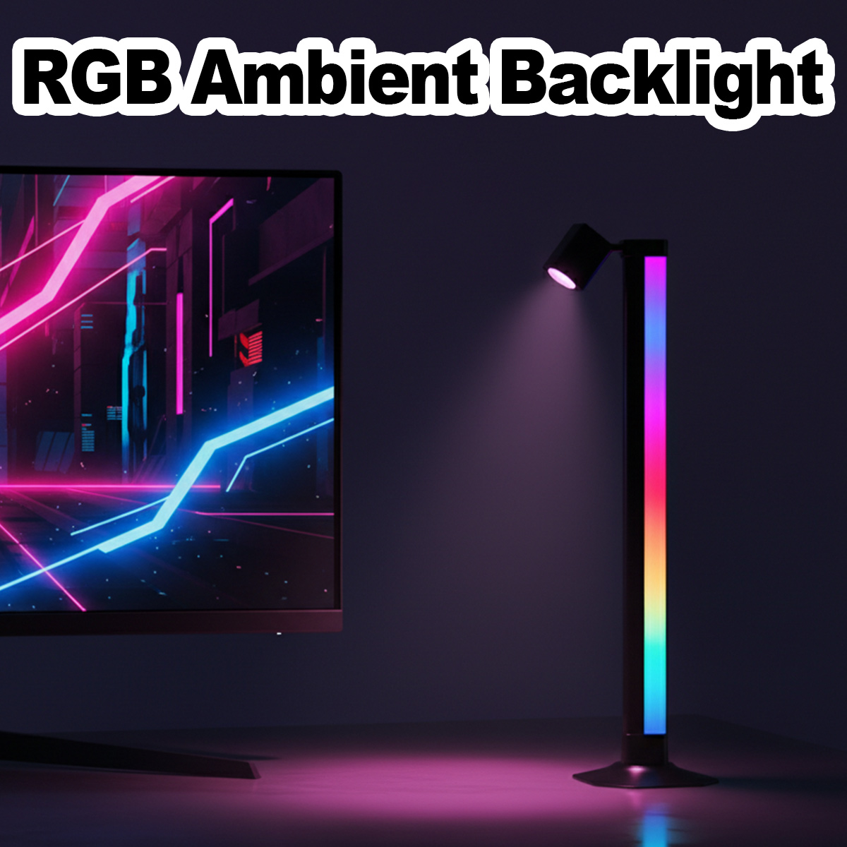 Desk Setup With Tv - 스마트 라이트 바 LED RGB 음악