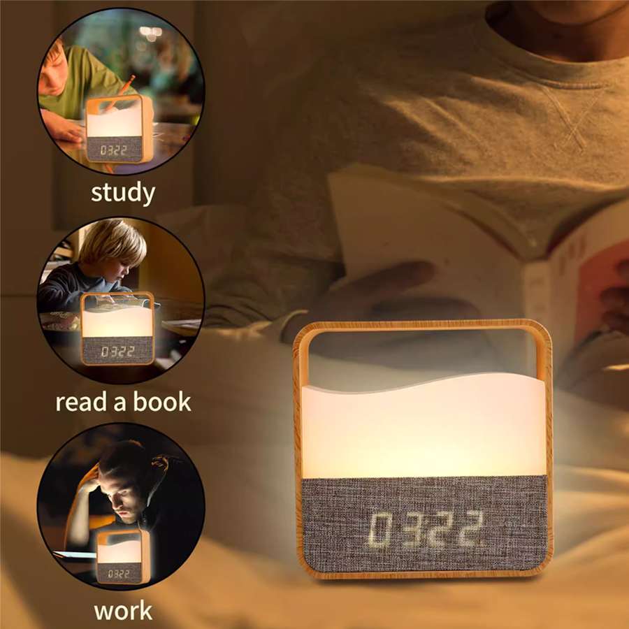 시계가 있는 LED 야간 조명 디지털 알람 시계 충전식 - Desk Setup Lamp 리뷰 및 가격