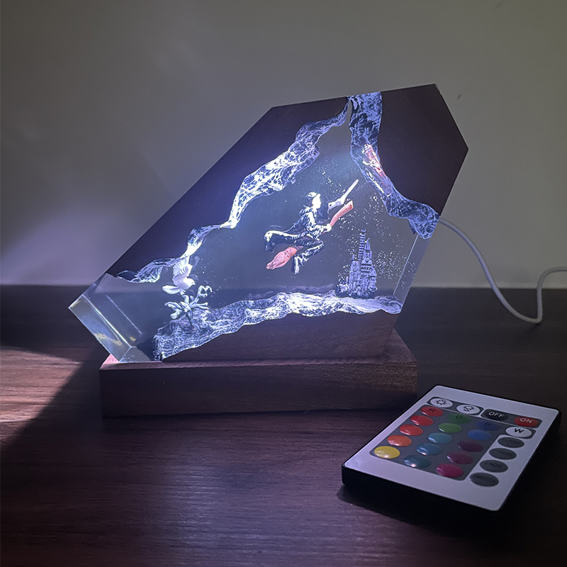 목재 레진 에폭시 램프 마법사 소년 & 올빼미 야간등  - Desk Setup Lamp 리뷰 및 가격