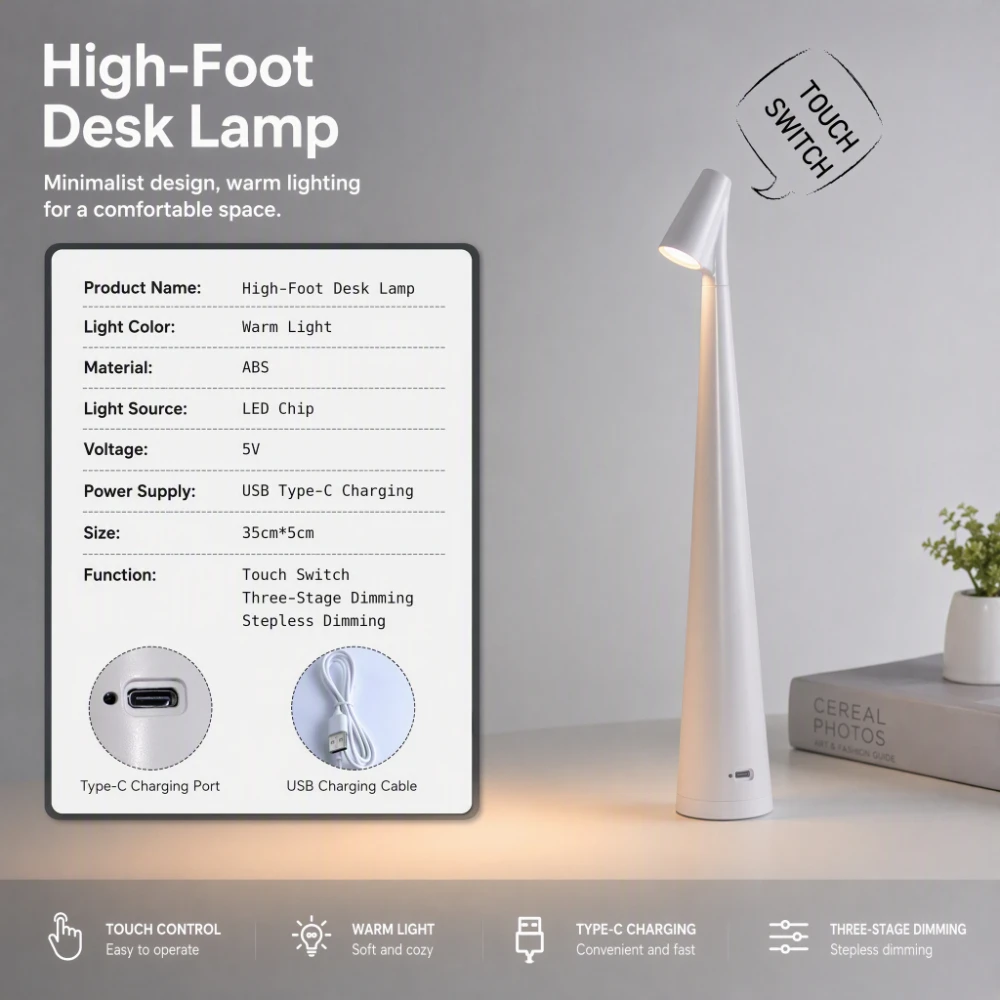 LED 탁상 램프, USB 충전식, 분위기 조명, 침실 - Desk Setup Minimalist 리뷰 및 가격