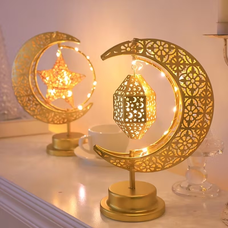 라마단 LED 야간 조명 회전하는 철제 달과 별 이드  - Desk Setup Lamp 리뷰 및 가격