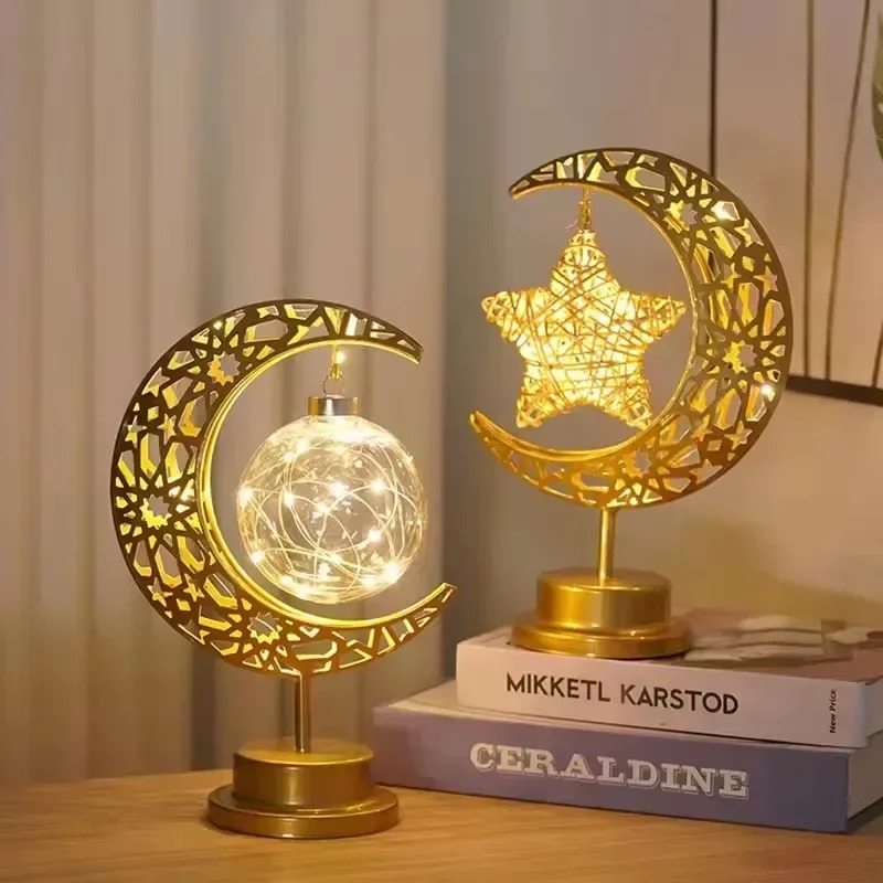 라마단 LED 야간 조명 회전하는 철제 달과 별 이드  - Desk Setup Lamp 리뷰 및 가격