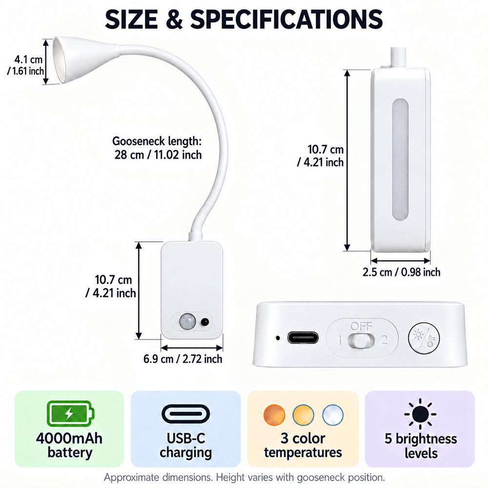 4000mAh 용량의 충전식 자석 부착 LED 독서등, - Desk Setup Lamp 리뷰 및 가격