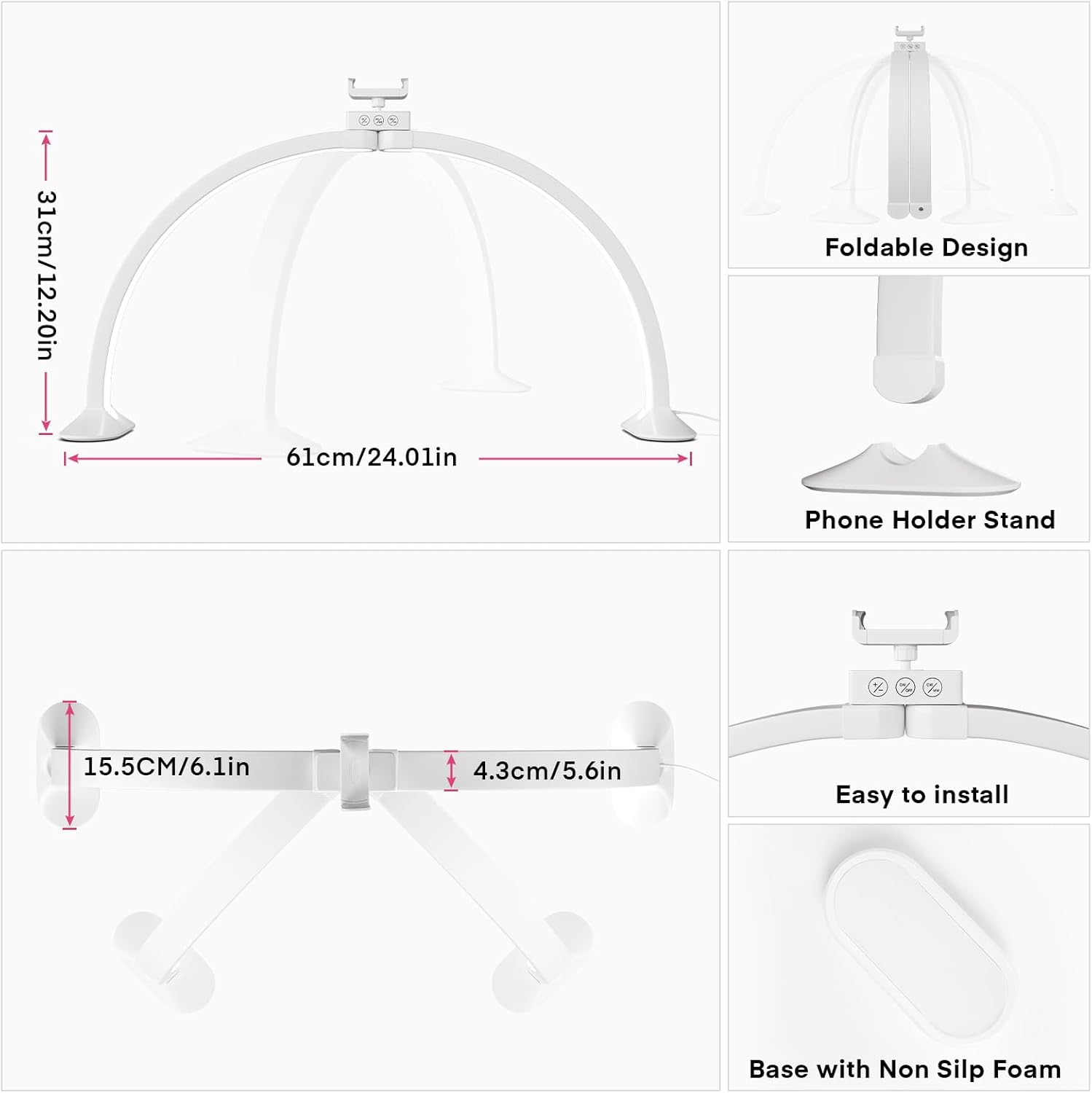 하프문 라이트 U자형 네일아트 홈 뷰티 램프 뷰티 살롱 - Desk Setup Lamp 리뷰 및 가격